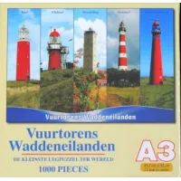 Puzzel A3 Vuurtorens Waddeneilanden 1000 stukjes